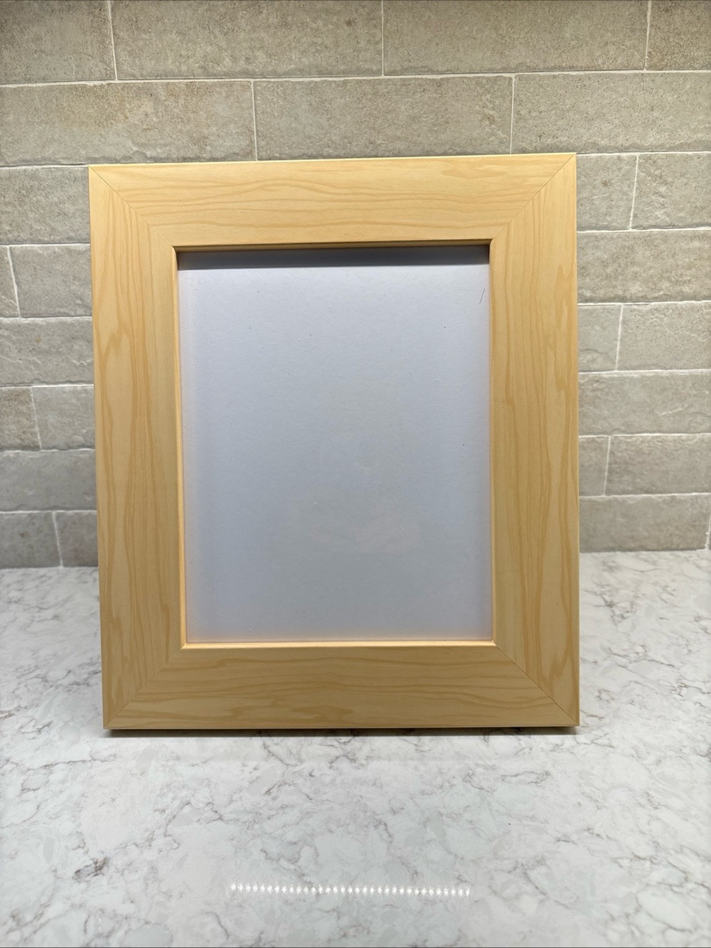 Light Natural Solid Wood Picture Frame Featuring A Wide Flat Border 8x10 NWOT